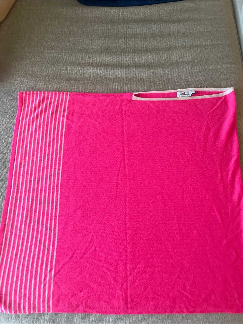 Women's Pink Striped Knit Poncho